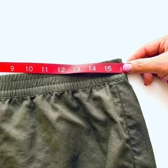 MADEWELL Army Green Cotton Elastic Highrise Side Tie Soft Board Shorts Size M - Picture 12 of 13